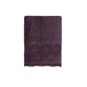 Soft Cotton Ručník Stella s krajkou 50 × 100 cm, švestková