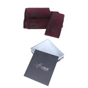 Soft Cotton - Dárkové balení ručníků a osušky Luxury, 3 ks, bordó