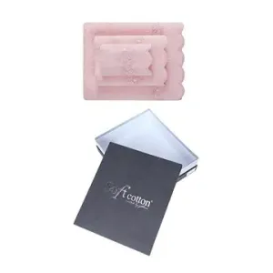 Soft Cotton - Dárkové balení ručníků a osušky Silvia, 3 ks, růžová