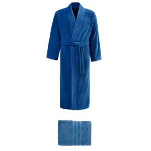 Soft Cotton - Pánský župan Smart v Dárkovém balení s ručníkem, modrý