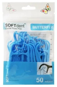 SOFTDENT Butterfly Dentální párátka, 50 ks barevná varianta