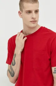 Bavlněné tričko Solid červená barva