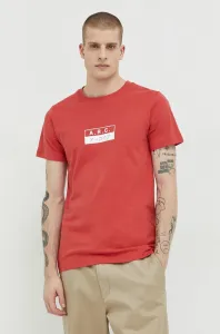 Bavlněné tričko Solid červená barva, s potiskem