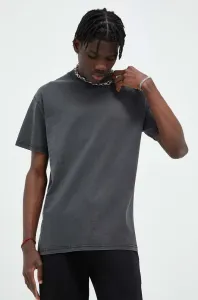 Bavlněné tričko Solid šedá barva