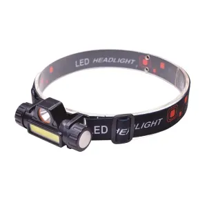 Solight LED čelová nabíjecí svítilna, 3W + COB,150 + 60lm, Li-Ion #158728