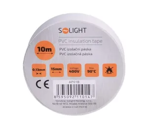 Solight Izolační páska 15mm x 0,13mm x 10m, bílá AP01B
