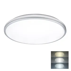 Solight Koupelnové LED stropní svítidlo se stříbrným rámečkem 18W IP54 CCT WO796