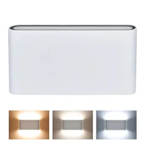 Solight LED venkovní nástěnné osvětlení Modena, 12W, 680lm, 120°, bílá WO800-W