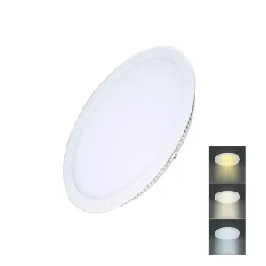 Solight LED mini panel CCT, podhledový, 12W, 900lm, 3000K, 4000K, 6000K, kulatý WD140 Studená bílá