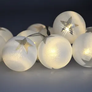Solight Světelný LED řetěz s 10 vánočními koulemi, 1 m, teplá bílá