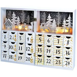 Solight LED adventní kalendář - kniha, 8x LED, 40x30cm, 2x AAA Teplá bílá
