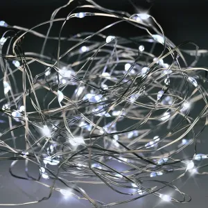 Solight vánoční řetěz stříbrný, 30x mini LED, 3m, 3 x AA, studené světlo