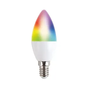 Solight LED SMART WIFI žárovka, svíčka, 5W, E14, RGB, 400lm WZ431 Studená bílá