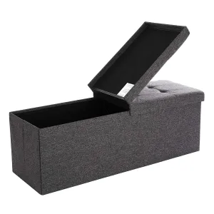 SONGMICS Úložný sedací box skládací 120 l tmavě šedý #5264951