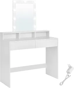 SONGMICS Toaletní stolek Vasagle Ora s osvětlením bílý