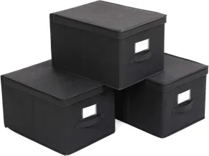 SONGMICS 3 úložné boxy s víkem Trox černé