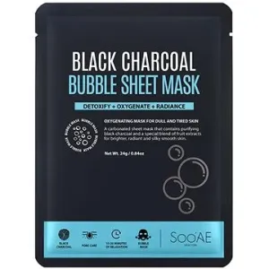 SOO'AE Bublinková sheet maska s aktivním uhlím 24 g