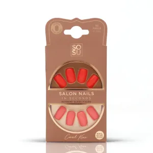 SOSU Cosmetics Umělé nehty Coral Kiss (Salon Nails) 30 ks