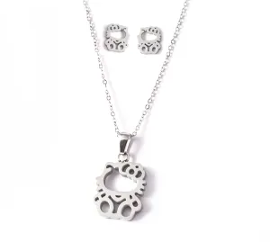 Set náušnice a náhrdelník Hello Kitty - chirurgická ocel #4434624