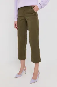Kalhoty Spanx dámské, zelená barva, jednoduché, high waist