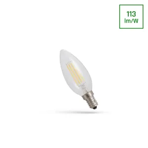 SPECTRUMLED LED CANDLE C35 E-14 230V 4W COG Teplá bílá CLEAR SPECTRUM
