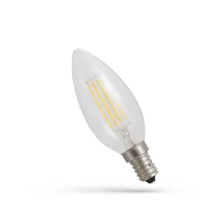 SPECTRUMLED LED CANDLE C35 E-14 230V 5.5W COG Teplá bílá CLEAR stmívatelné SPECTRUM
