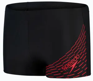 Speedo medley logo aquashort black/fed red s - uk32