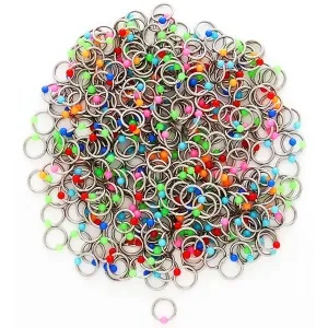 Piercing z oceli s barevnými kuličkami - Barva piercing: Světlá Modrá