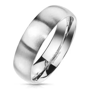Ocelový prsten stříbrné barvy - matný povrch, 4 mm - Velikost: 65