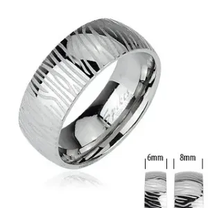 Ocelový prsten - vzor zebra - Velikost: 67