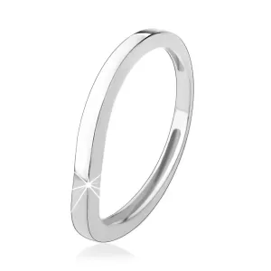 Stříbrný prsten 925, zvlněná linie, lesklý hladký povrch - Velikost: 49