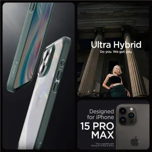 Pouzdro Spigen Ultra Hybrid pro iPhone 15 Pro Max - tmavě zelené