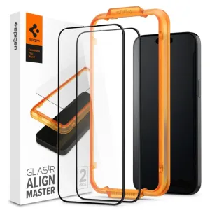Ochranné sklo Spigen Glass tR AlignMaster 2 Pack, FC Black - iPhone 15 Pro Max (AGL06875)