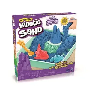 Kinetic Sand Krabice tekutého písku s podložkou Modrá