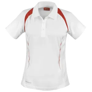 SPIRO Dámská sportovní polokošile Team Spirit - Bílá / červená | XS