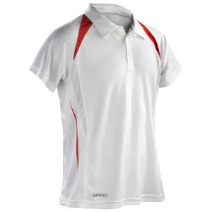 SPIRO Pánská sportovní polokošile Team Spirit - Bílá / červená | XL