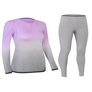 SPOKEY - FLORA Set dámského termoprádla - triko a spodky, fialovo-šedá, vel. S/M