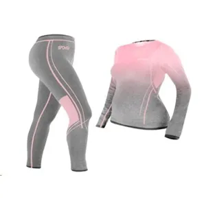SPOKEY - FLORA Set dámského termoprádla - triko a spodky, růžovo-šedá, vel. L/XL