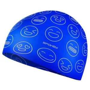 SPOKEY - EMOJI Juniorská plavecká čepice, modrá
