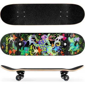 SPOKEY - OLLIE Skateboard 78,7 x 20 cm, ABEC7, se svíticimi prvky ve tmě