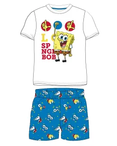 SpongeBob v kalhotách - licence Chlapecké pyžamo - SpongeBob v kalhotách 5204203W, bílá / modrá Barva: Mix barev, Velikost: 122