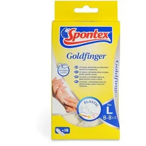 SPONTEX Goldfinger latexové rukavice jednorázové 10 ks L