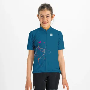 SPORTFUL Cyklistický dres s krátkým rukávem - CHECKMATE - modrá 12Y