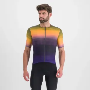 SPORTFUL Cyklistický dres s krátkým rukávem - FLOW SUPERGIARA - fialová/žlutá M