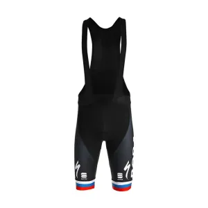 SPORTFUL Cyklistické kalhoty krátké s laclem - BORA HANSGROHE 2021 - černá/vícebarevná M