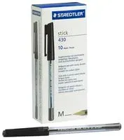 Staedtler 430M-9 Staedtler Stick 430 Pen Black (Pk10)