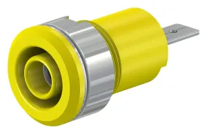 Staubli 23.3070-24 4Mm Banana Jack, Panel Mount, 24 A, 1 Kv, Nickel Plated Contacts, Yellow