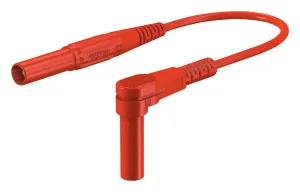 Staubli 66.9006-15022 Test Lead, 4Mm Plug To 4Mm Ra Plug, Silicone Leads, 19 A, 1 Kv, 1.5M, Red