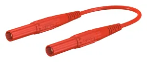 Staubli 66.9014-15022 Test Lead, 4Mm Plug To 4Mm Plug, Silicone Leads, 19 A, 1 Kv, 1.5M, Red