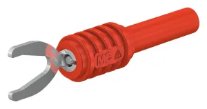Staubli 66.9126-22 Cable Lug Adapter, 8.2Mm Fork Lug, 4Mm Socket, 32 A, 1000 V, Red
